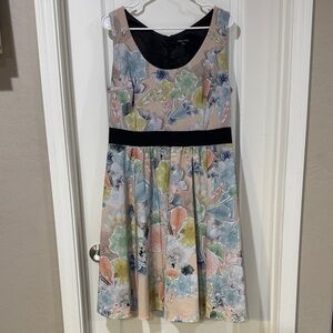 City Chic Floral Dress with Black Accent